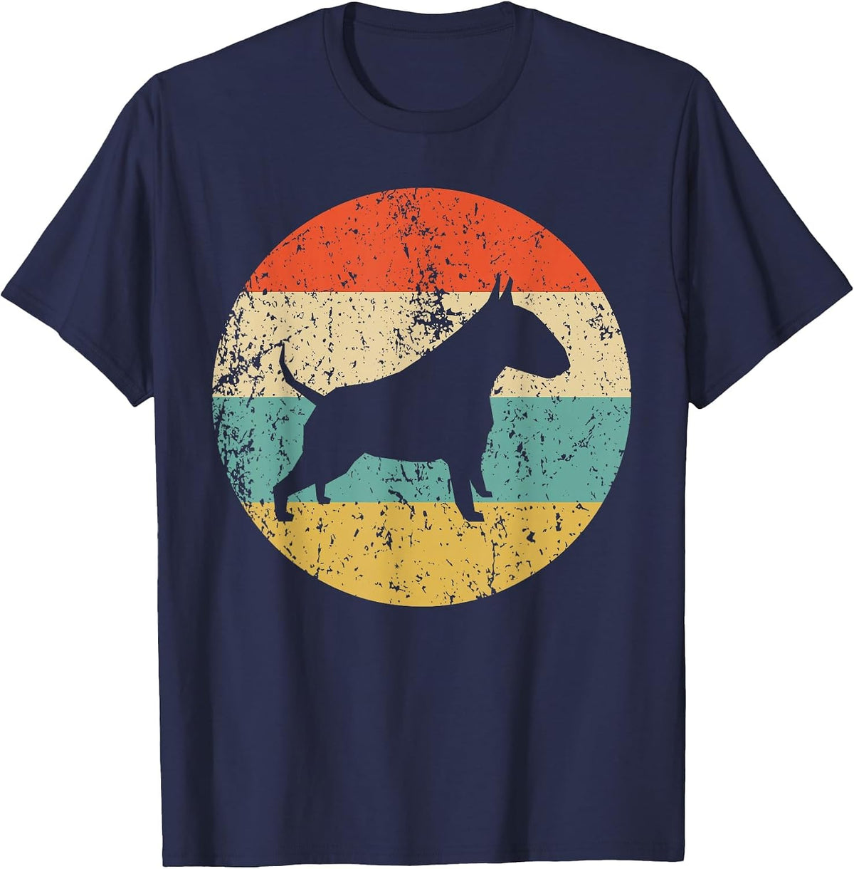 Bull Terrier Shirt - Vintage Retro Bull Terrier Dog T-Shirt T-Shirt - Navy Blue