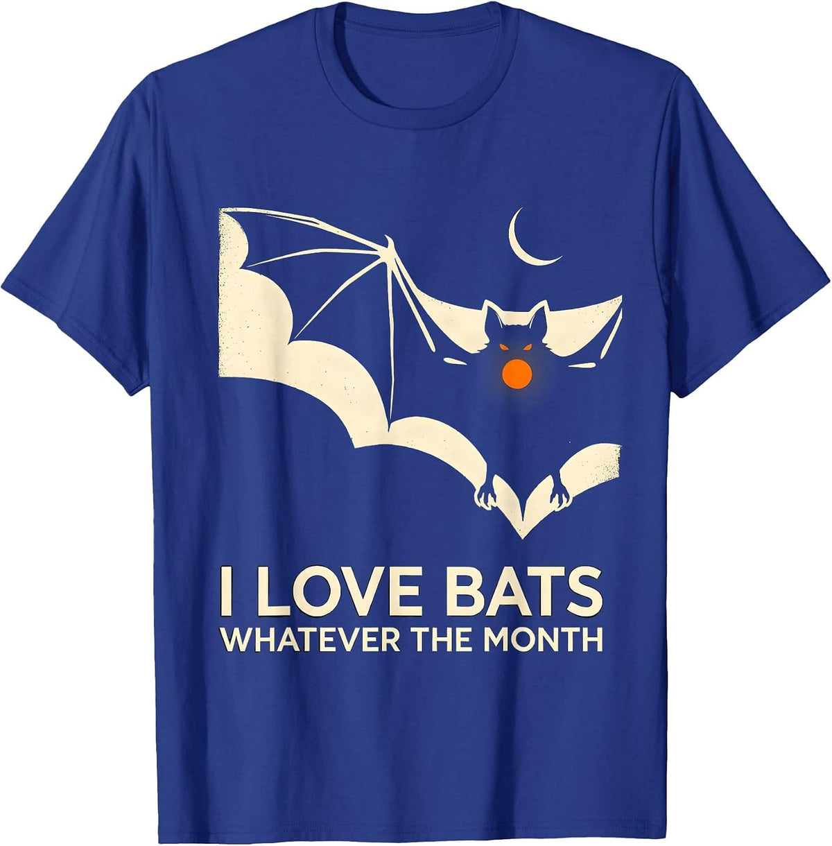 Men's I Love Bats Whatever The Month Vintage Bat Lover Halloween T-Shirt - Royal Blue