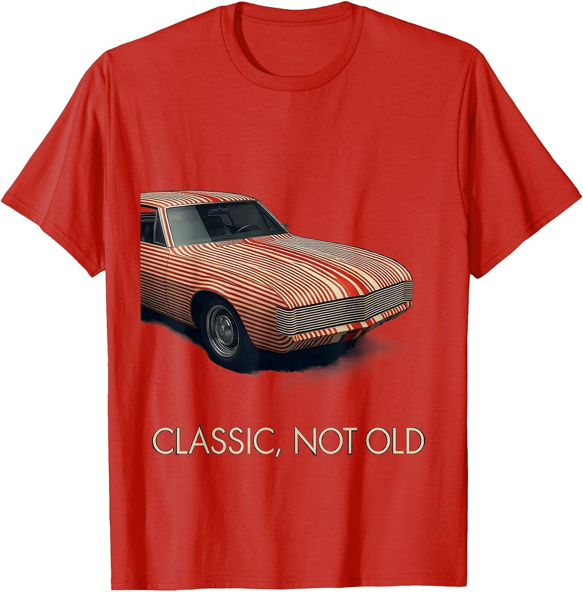 Men's Classic Not Old Vintage Drag Coupe Racing Enthusiast Car T-Shirt - Red