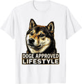 Men's Doge Approved Lifestyle Meme Design T-Shirt - White