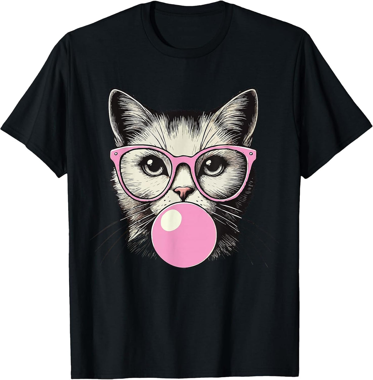 Cute Cat Shirt for Women Funny Cat Lovers T-Shirt - Black