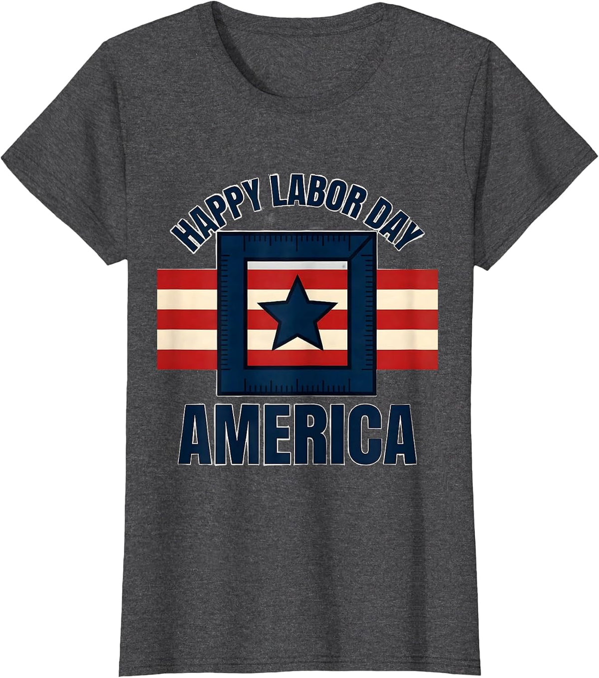 Women's Happy Labor Day America Patriotic Labor Day Gift T-Shirt - Dark Heather Grey