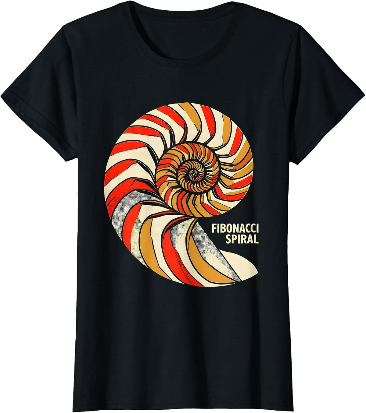 Women's Fibonacci Spiral Constructivist Math Teacher Sacred Geometry T-Shirt - Black