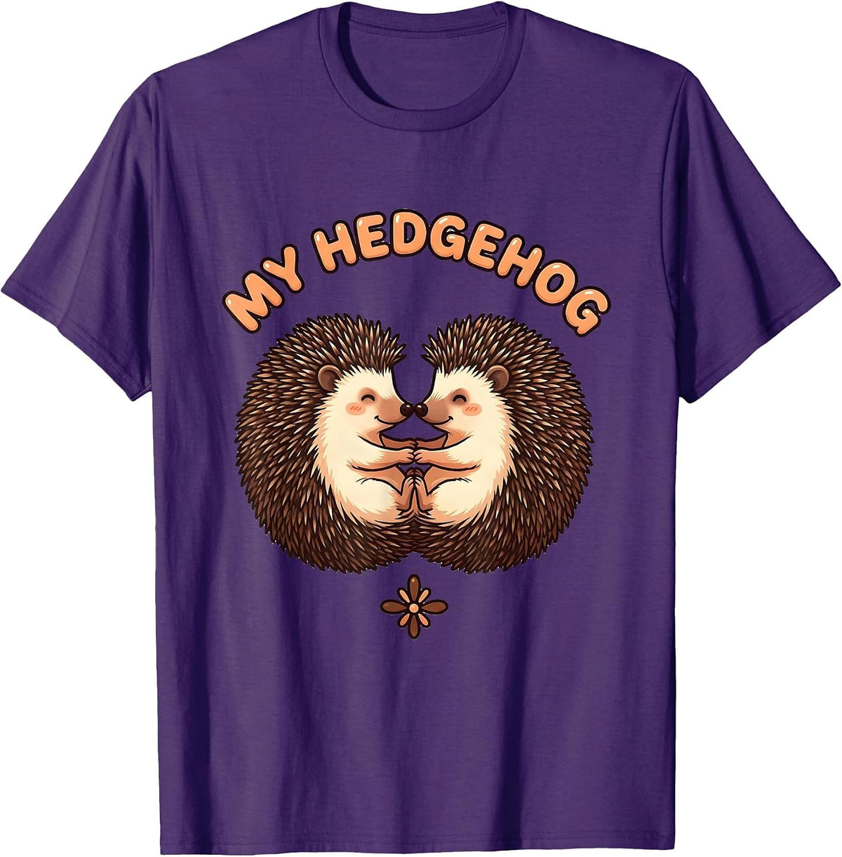 Men's My Hedgehog Cute Kawaii Hedgehog Lover Animal Humor T-Shirt - Purple