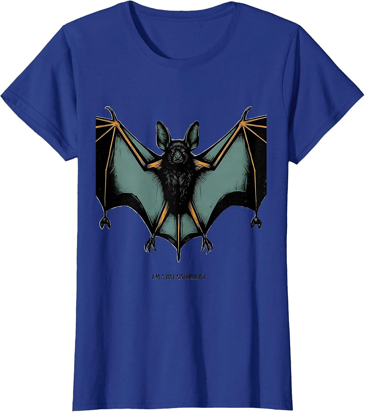 Women's I'm A Bat Naturalist Editorial Conceptual Bat Lover Wildlife T-Shirt - Royal Blue