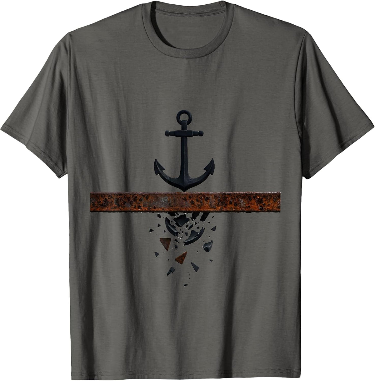 Men's Anchor Captain Nautical Humor Workplace Gift T-Shirt - Asphalt Grey