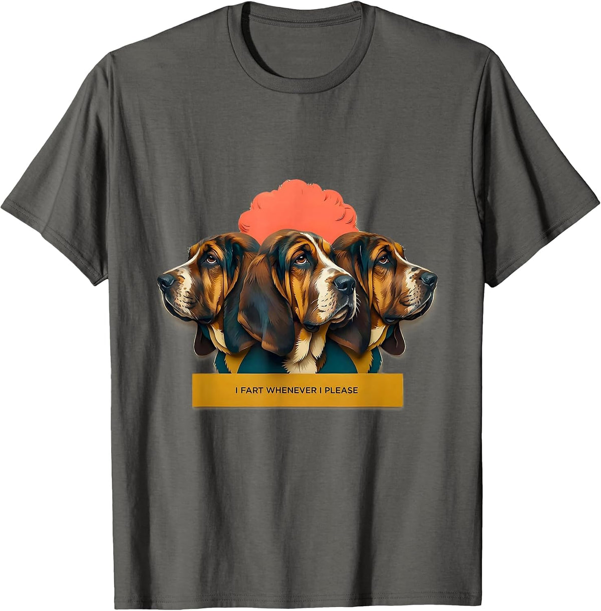 Men's I Fart Whenever I Please Funny Basset Hound Fart Joke Dad T-Shirt - Asphalt Grey
