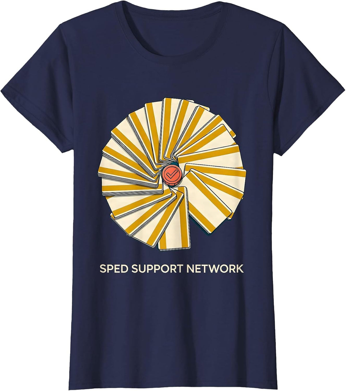 Women's SPED Support Network Midcentury Modern Special Education T-Shirt - Navy Blue