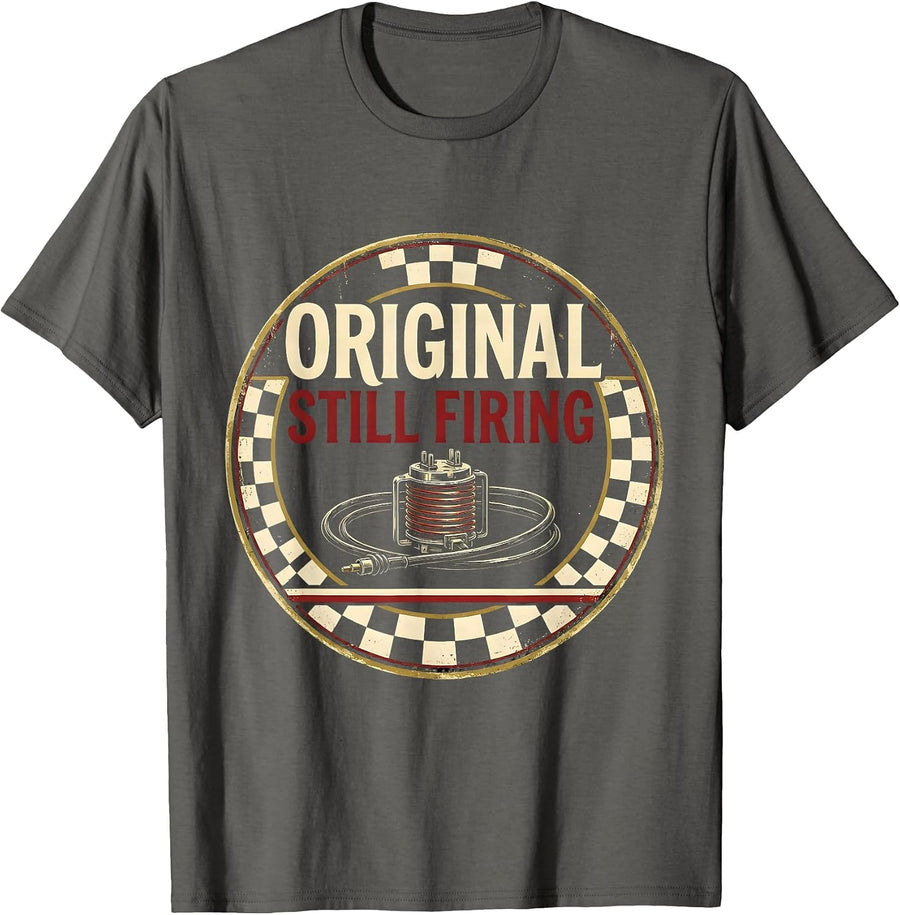 Original Still Firing Vintage Retro Classic Car Racing T-Shirt - Asphalt Grey