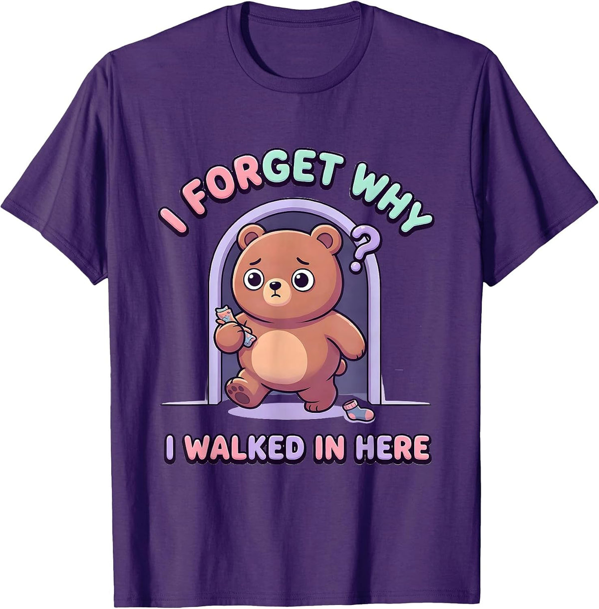 I Forget Why I Walked In Here Cute Kawaii Neurodiversity T-Shirt - Purple