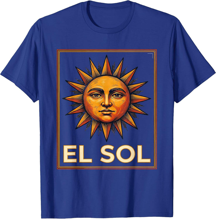 El Sol Mexican Lottery Sun Face Culture Fiesta Humor T-Shirt - Royal Blue