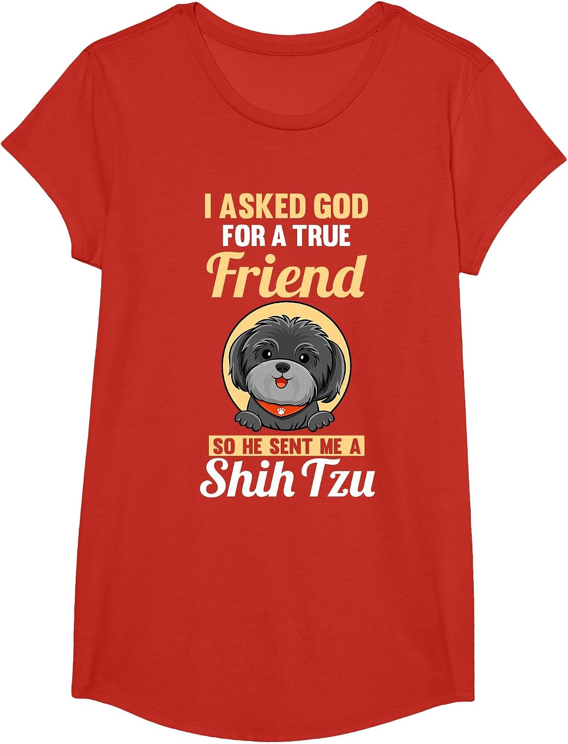 Dog Shih Tzu T-Shirt - Girls Red