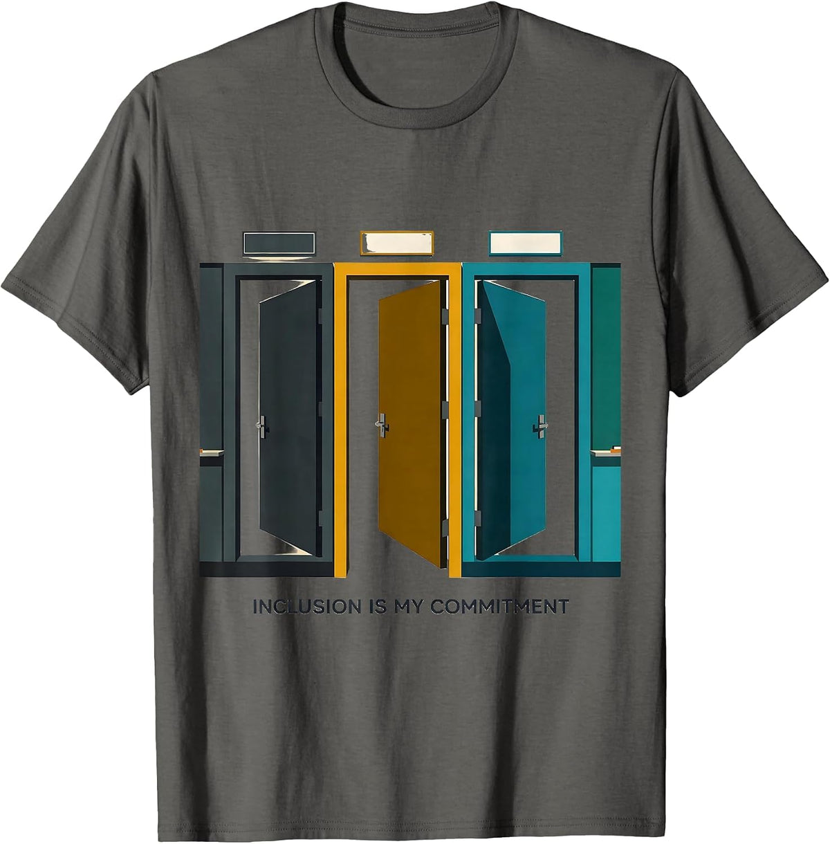 Men's Inclusion Is My Commitment Midcentury Modern Special T-Shirt - Asphalt Grey