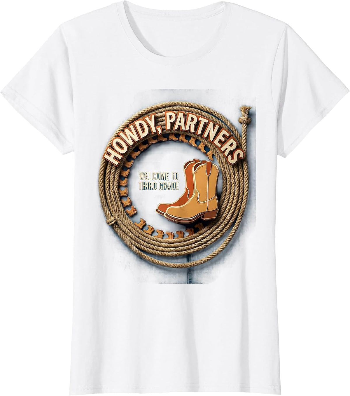 Women's Howdy, Partners — Welcome To Third Grade Teacher T-Shirt - White