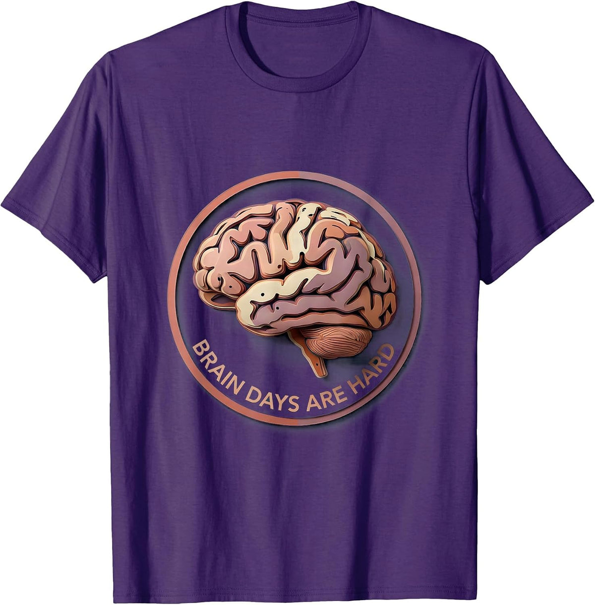 Men's Brain Days Are Hard Mental Health Matters Design T-Shirt - Purple