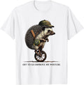Men's Off To Go Improve My Posture Whimsical Hedgehog Meme Humor T-Shirt - White