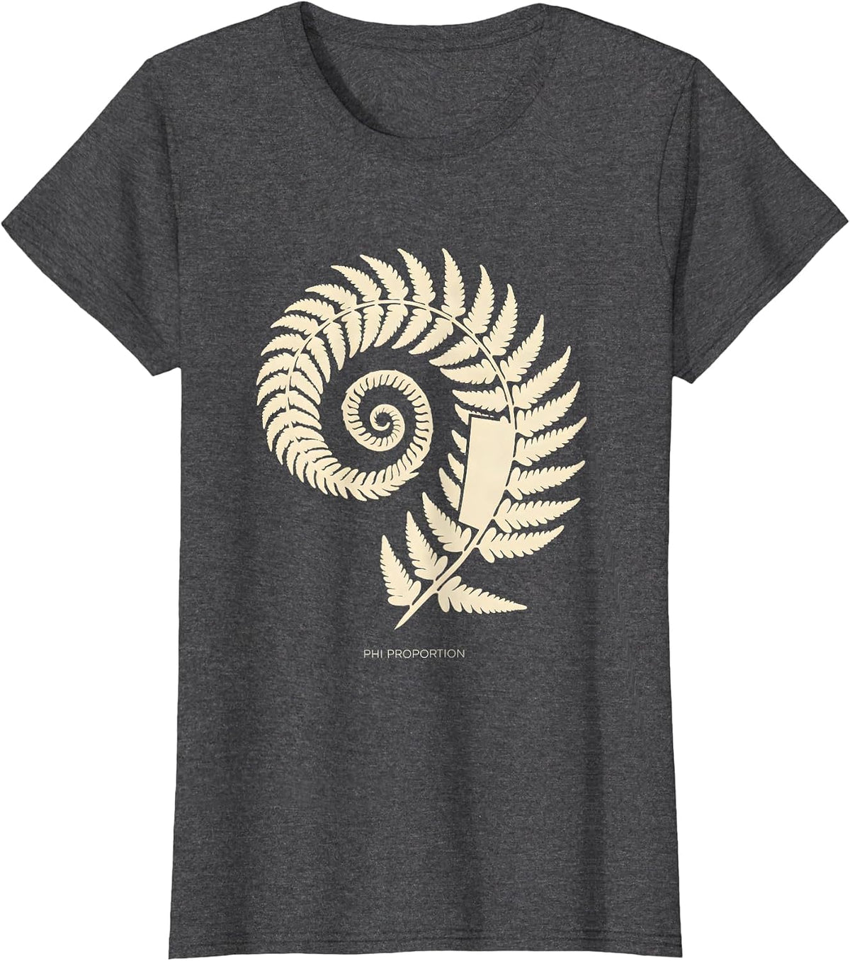 Women's Phi Proportion Fibonacci Golden Ratio Sacred Geometry Math T-Shirt - Dark Heather Grey