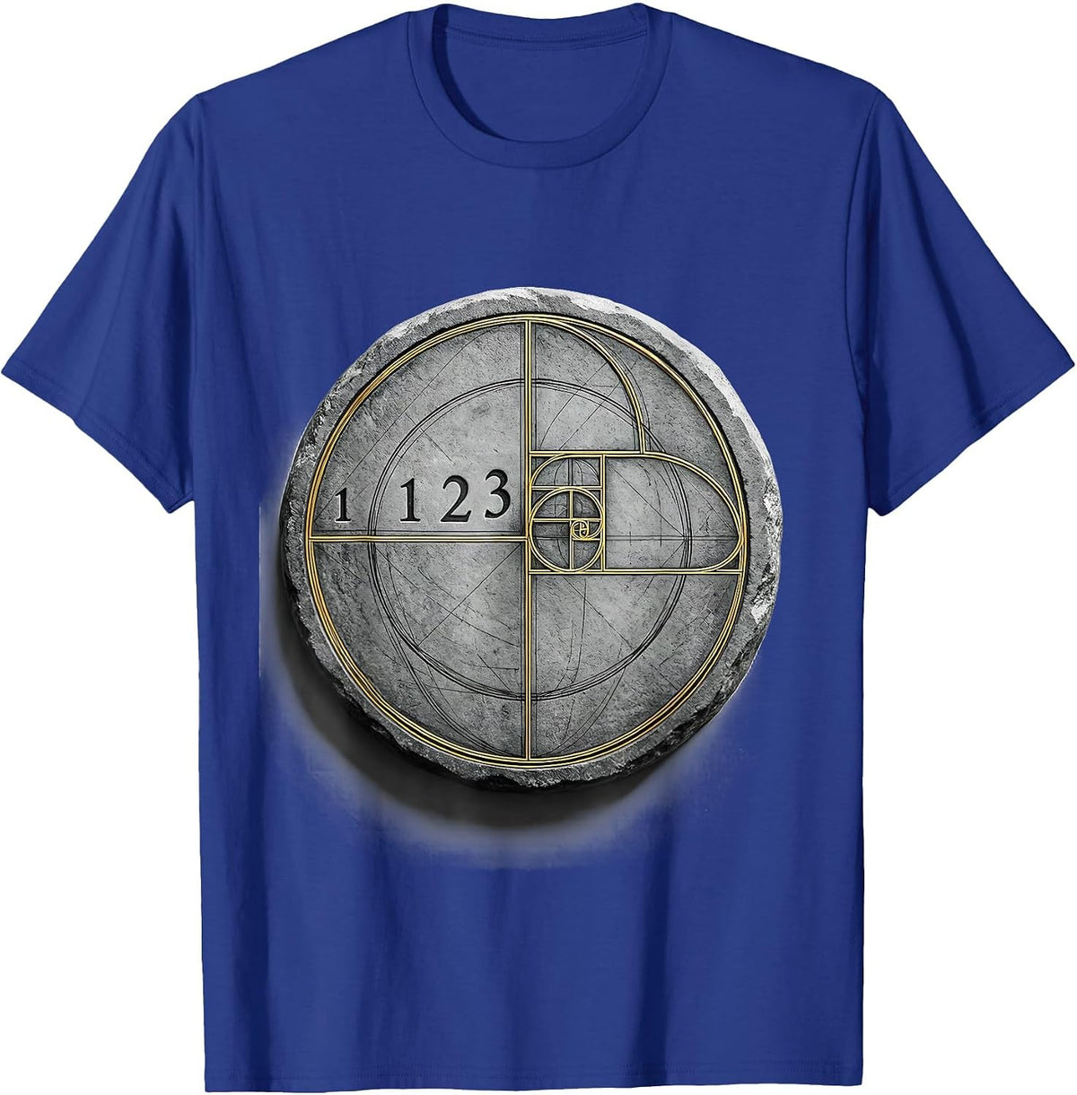 Men's 1 1 2 3 Fibonacci Spiral Sacred Geometry Math Enthusiast T-Shirt - Royal Blue
