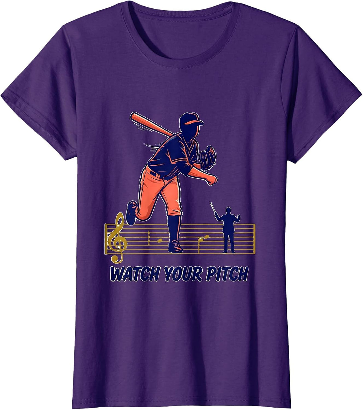 Women's Watch Your Pitch Funny Music Teacher Gift Humor T-Shirt - Purple