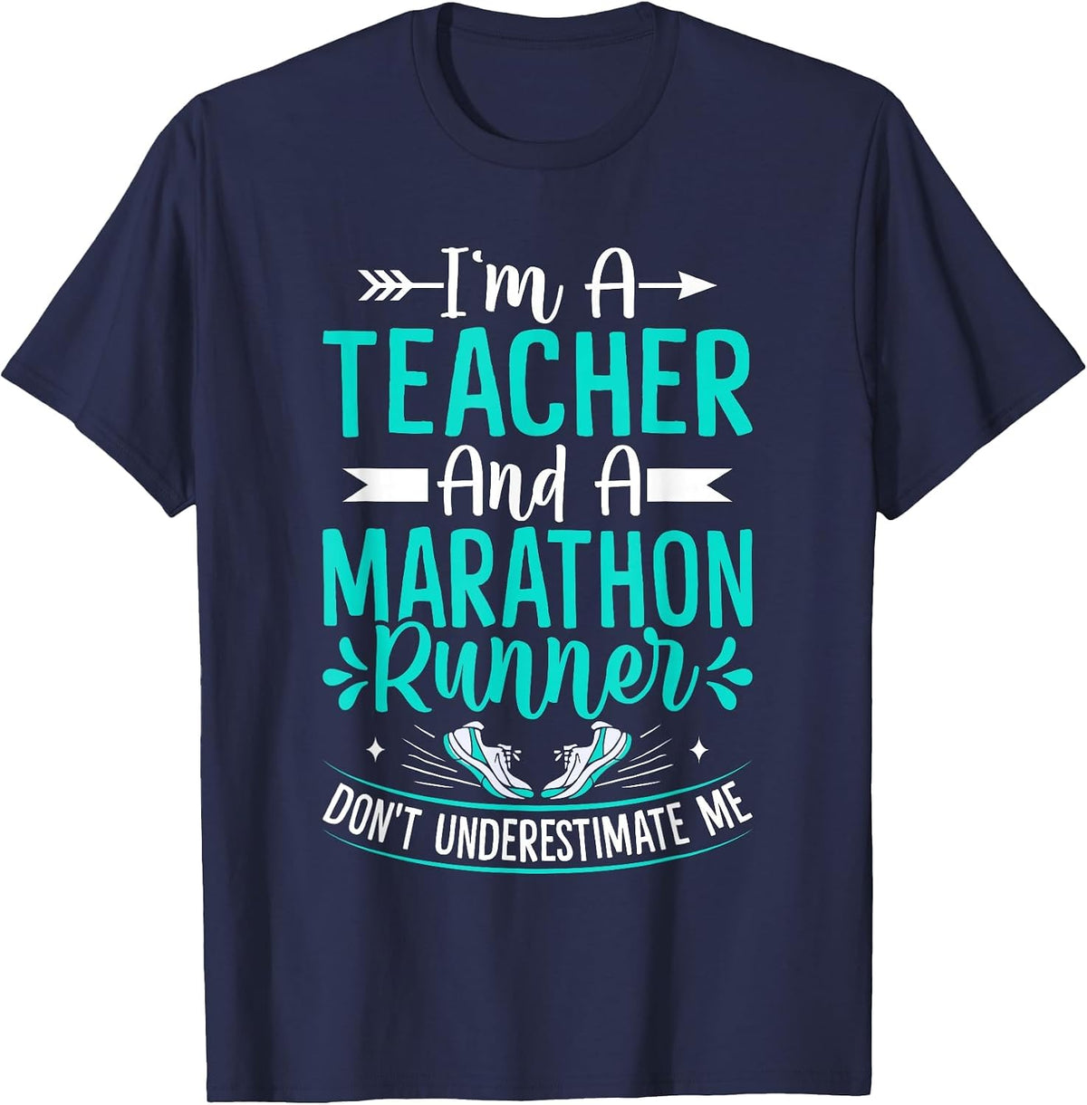 Marathon Runner Teacher Celebrating Teacher's Day Lover T-Shirt - Navy Blue