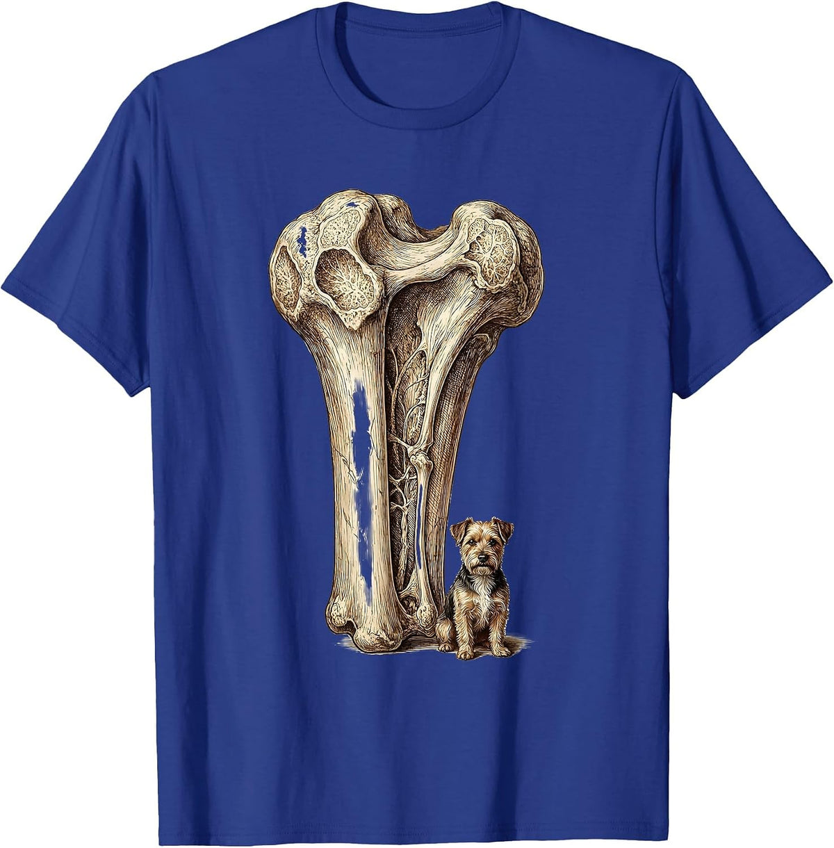I Found This Humerus Proud Dog Bone Illustration T-Shirt - Royal Blue