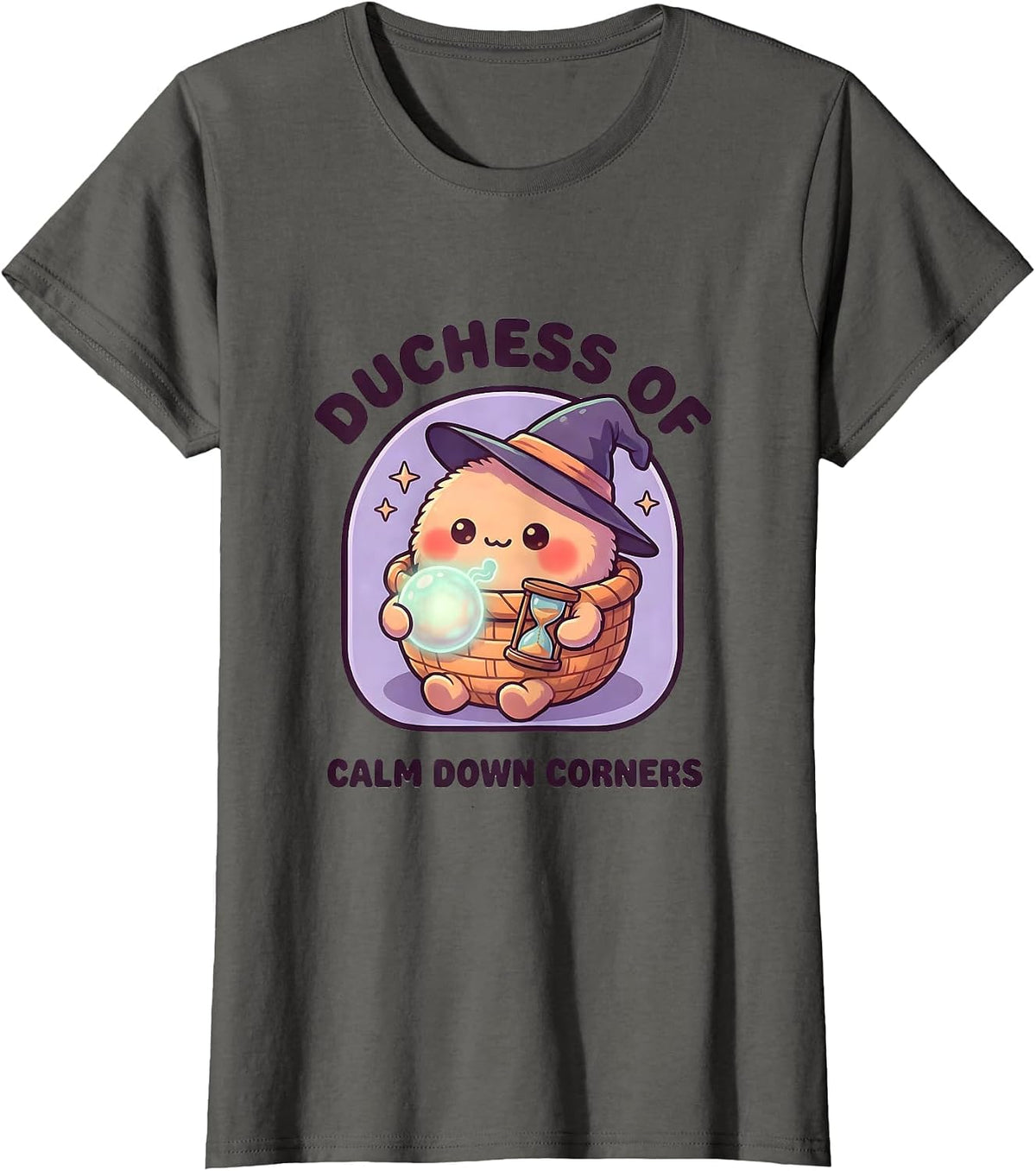 Women's Duchess of Calm Down Corners Cute Kawaii Halloween Teacher T-Shirt - Asphalt Grey