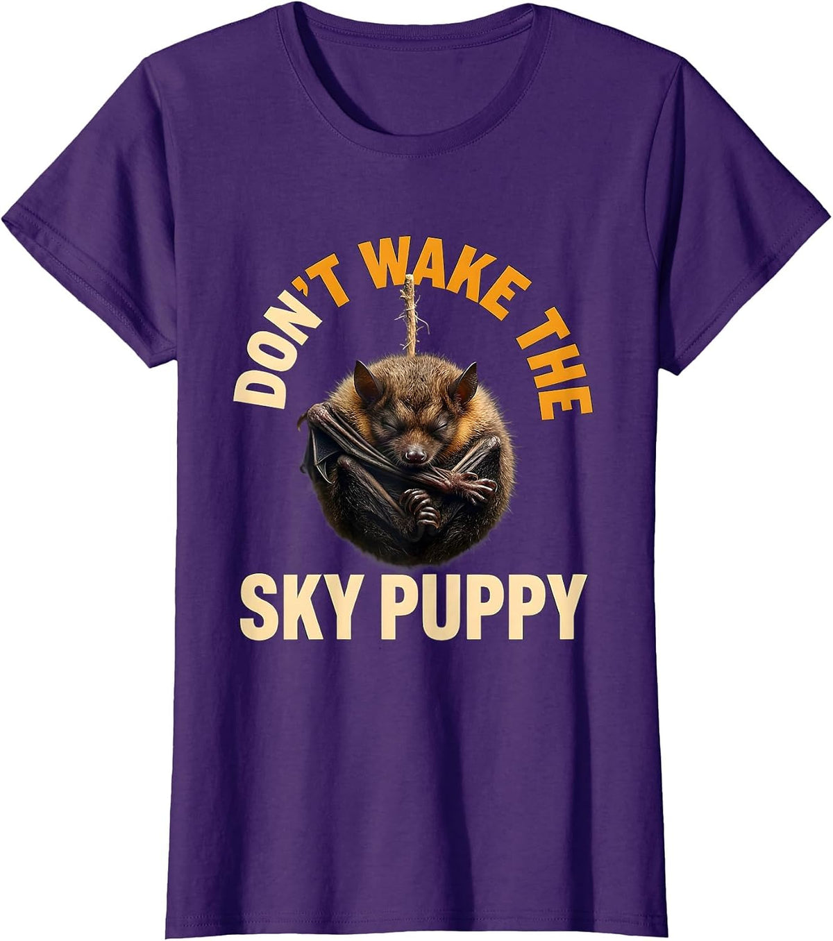 Women's Don't Wake The Sky Puppy Funny Bat Lover Gift For Bat T-Shirt - Purple