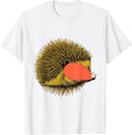 Men's Asymmetrical Hedgehog Midcentury Modern Cute Animal Lover T-Shirt - White
