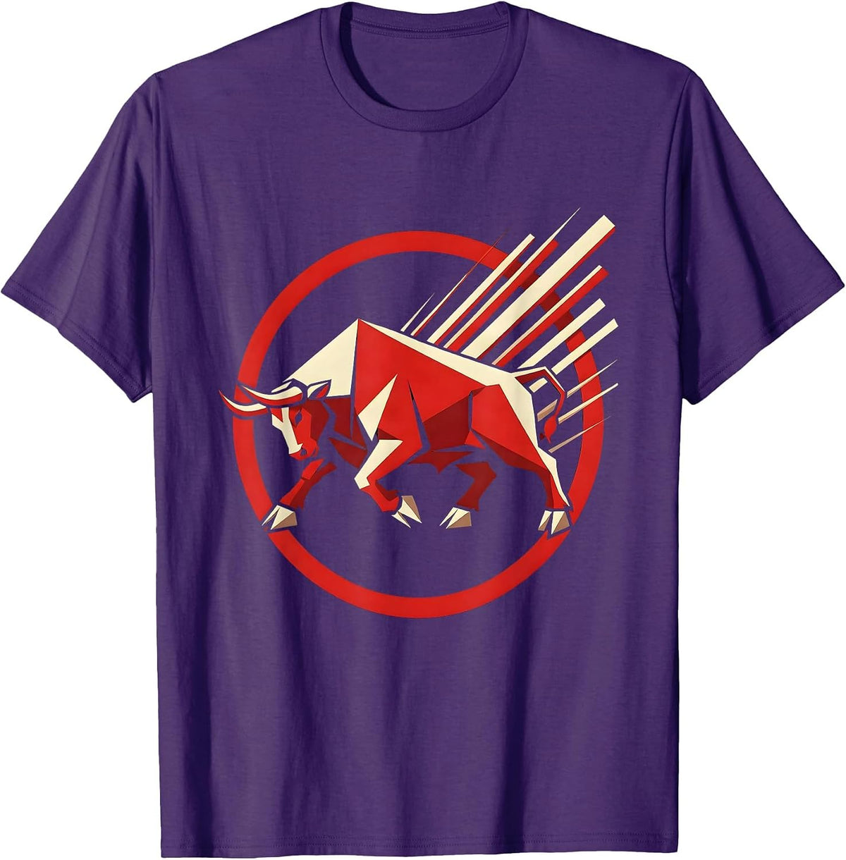 Charging Bull Track Spikes Sports Graphic T-Shirt - Purple