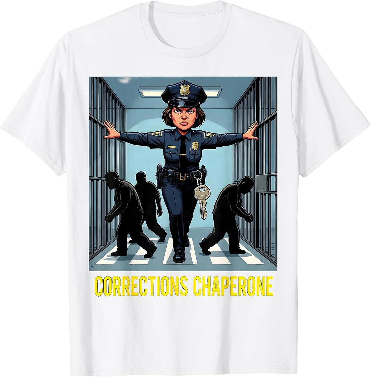 Men's Corrections Chaperone Funny Correctional Officer Gift T-Shirt - White