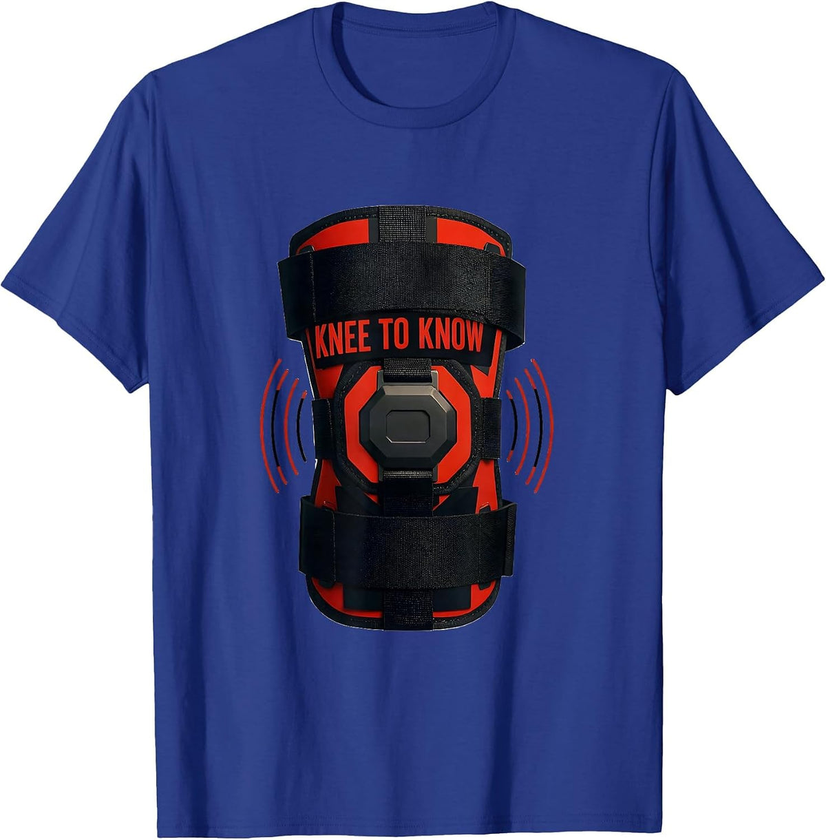 Knee To Know Geometric Physical Therapist OT Gift Humor T-Shirt - Royal Blue