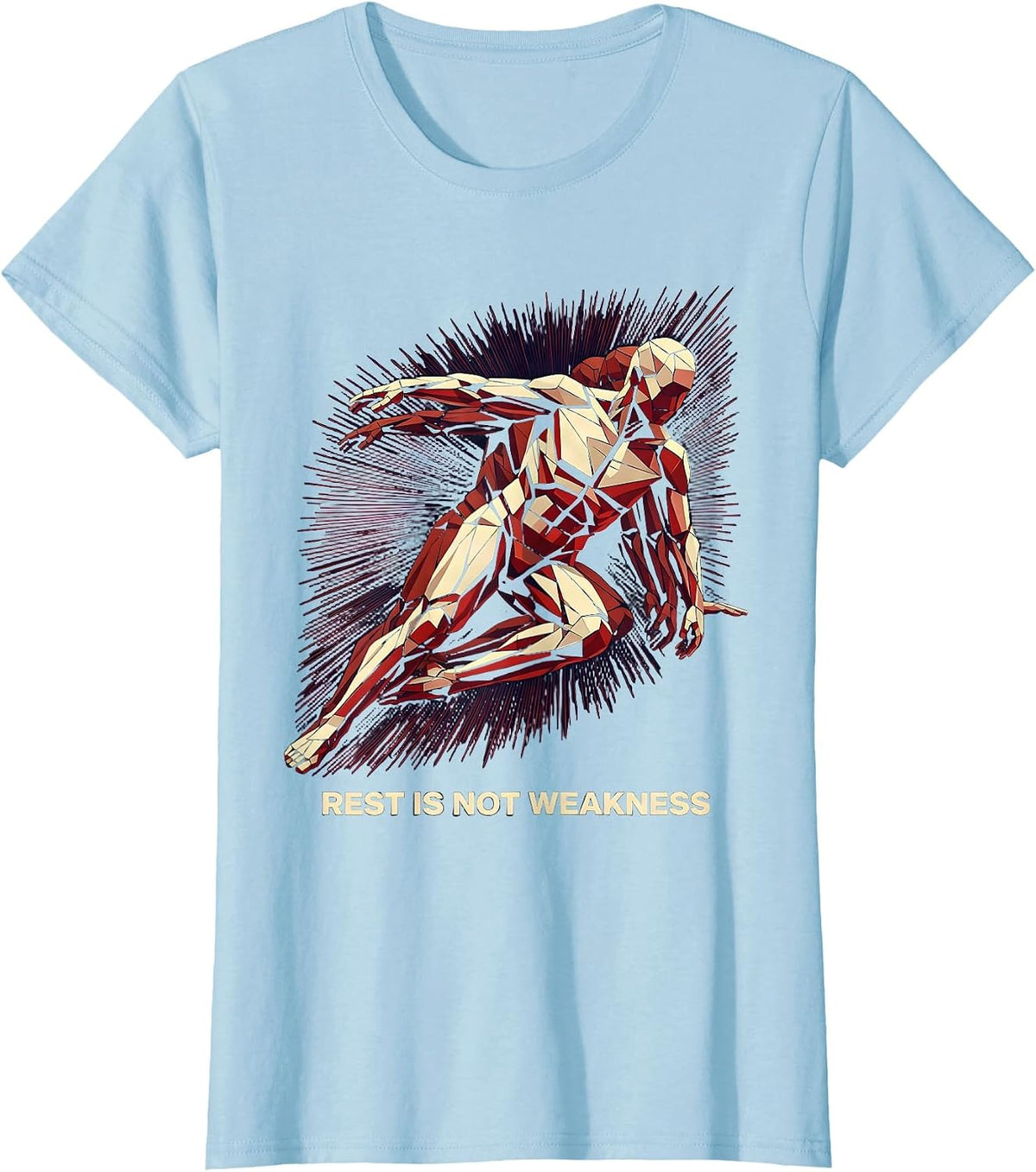 Rest Is Not Weakness Mental Health Matters Design T-Shirt - Baby Blue