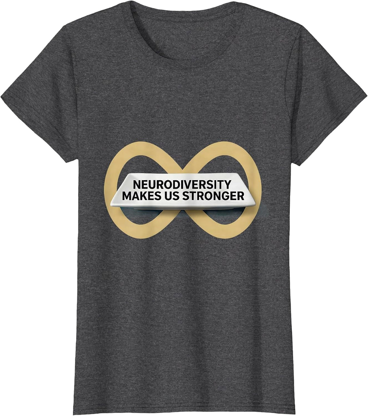 Women's Neurodiversity Makes Us Stronger Autism Awareness T-Shirt - Dark Heather Grey