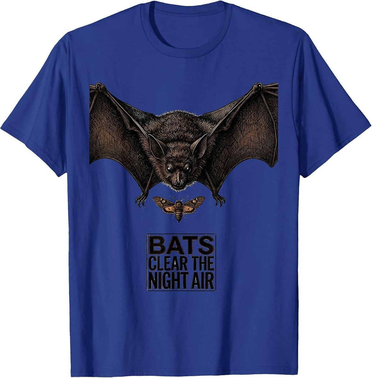 Men's Bats Clear The Night Air Vintage Bat Lover Halloween Nature T-Shirt - Royal Blue