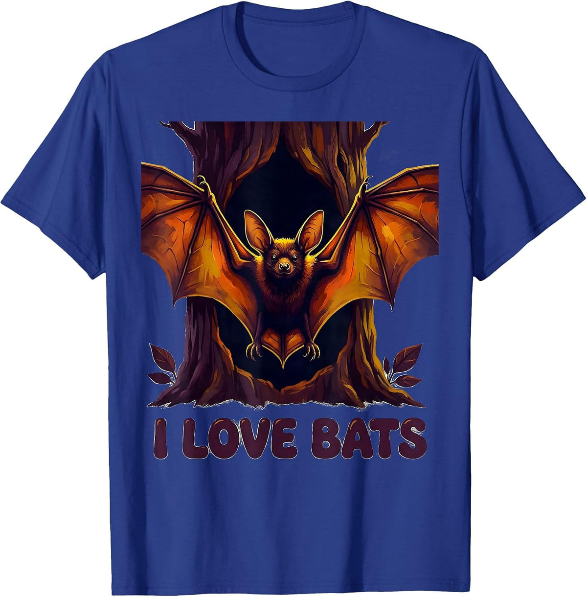 Men's I Love Bats Funny Bat Lover Wildlife Conservation Gothic T-Shirt - Royal Blue