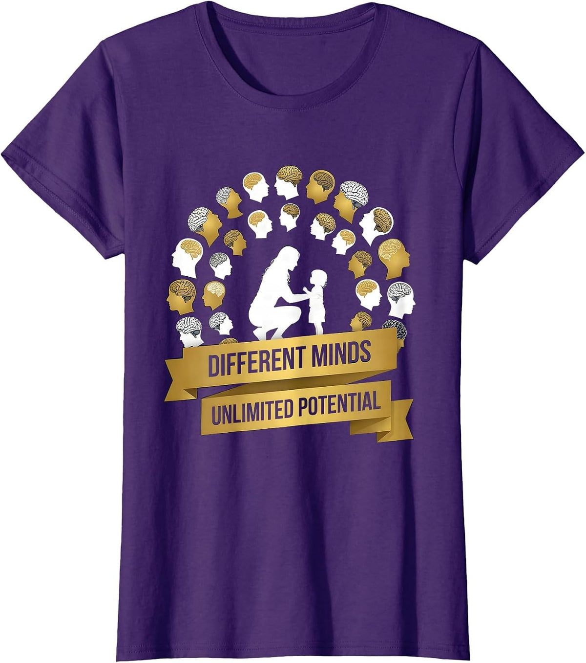 Women's Different Minds Unlimited Potential Sped Teacher T-Shirt - Purple