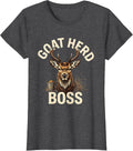 Women's Goat Herd Boss Funny Goat Lover Farmer Rancher T-Shirt - Dark Heather Grey