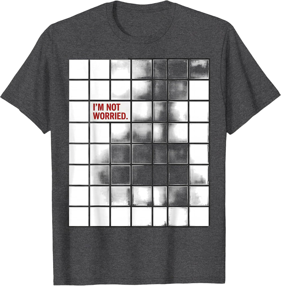 Men's I'm Not Worried Geometric Deadpan Humor Casual T-Shirt - Dark Heather Grey