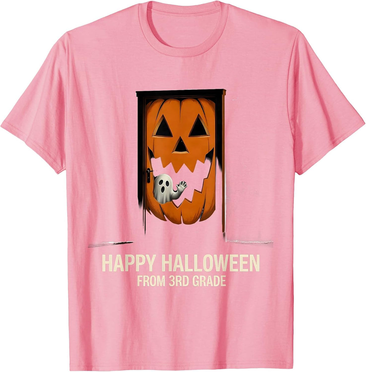 Men's Happy Halloween From 3rd Grade Spooky Third Grade Halloween T-Shirt - Pink