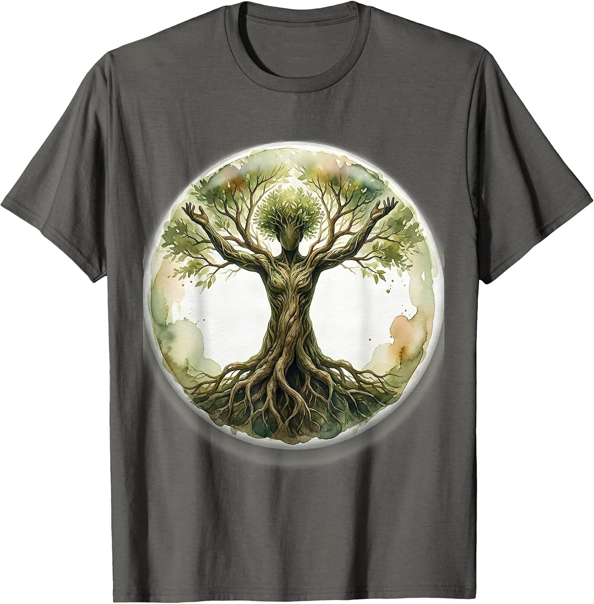 Mental Health Matters Roots and Branches Human Figure T-Shirt - Asphalt Grey