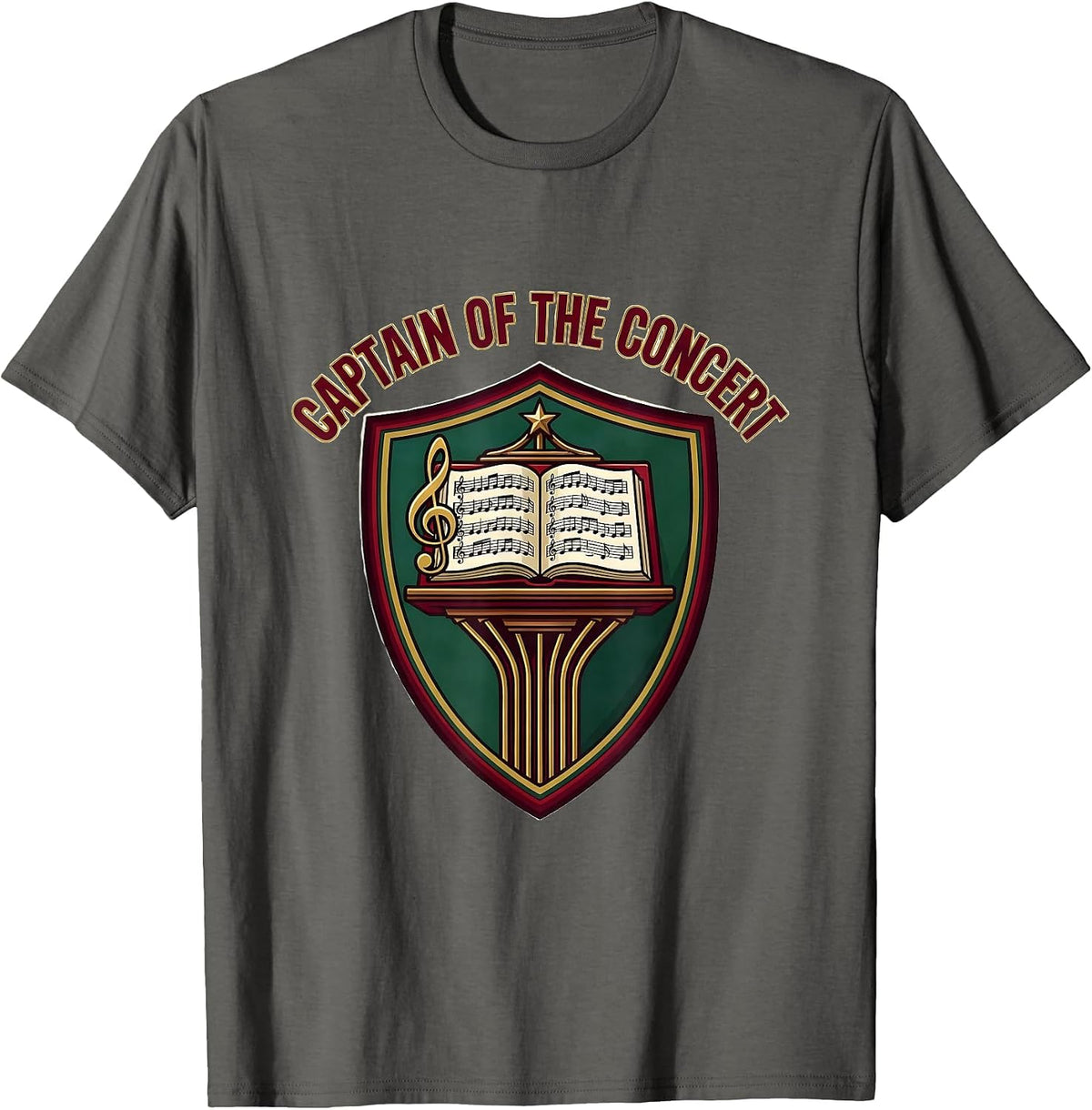 Men's Captain Of The Concert Festive Music Teacher Christmas T-Shirt - Asphalt Grey