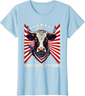 Women's Cows Over Everything Funny Cow Lover Design T-Shirt - Baby Blue