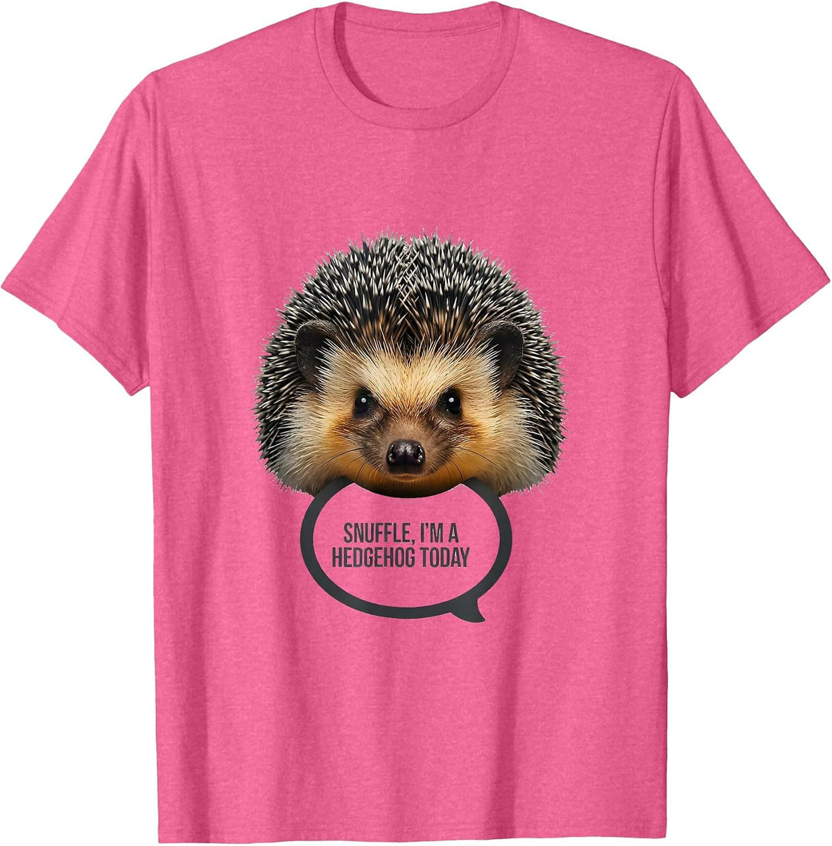 Snuffle, I'm A Hedgehog Today Cute Kawaii Animal Face T-Shirt - Pink Heather