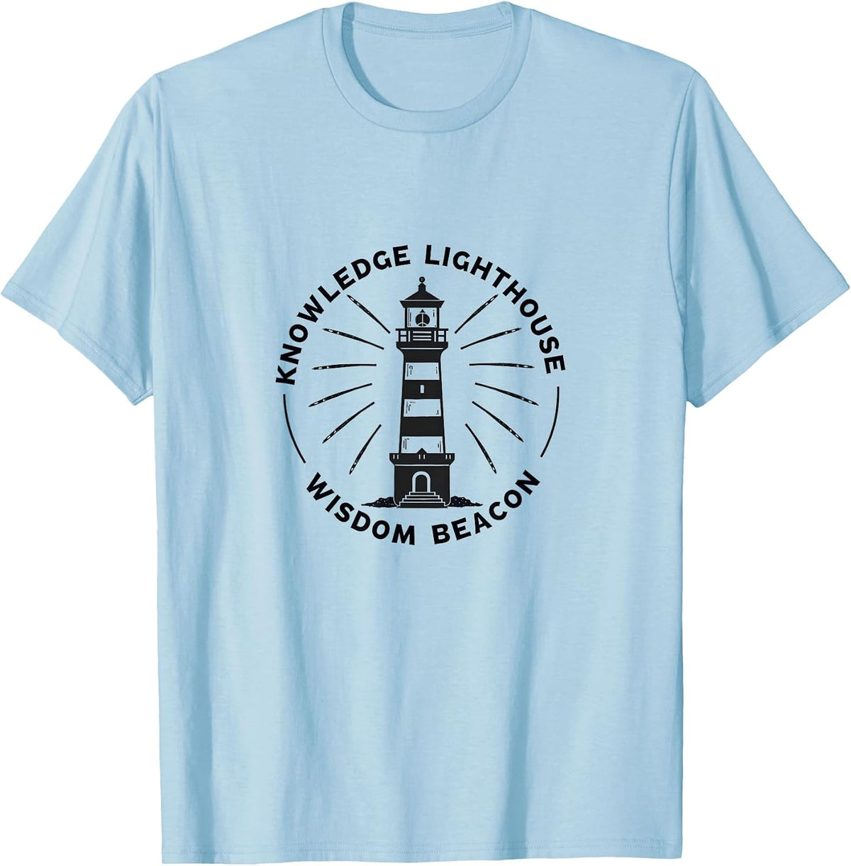 Teacher Design Shirts Knowledge Lighthouse Wisdom Beacon T-Shirt - Baby Blue