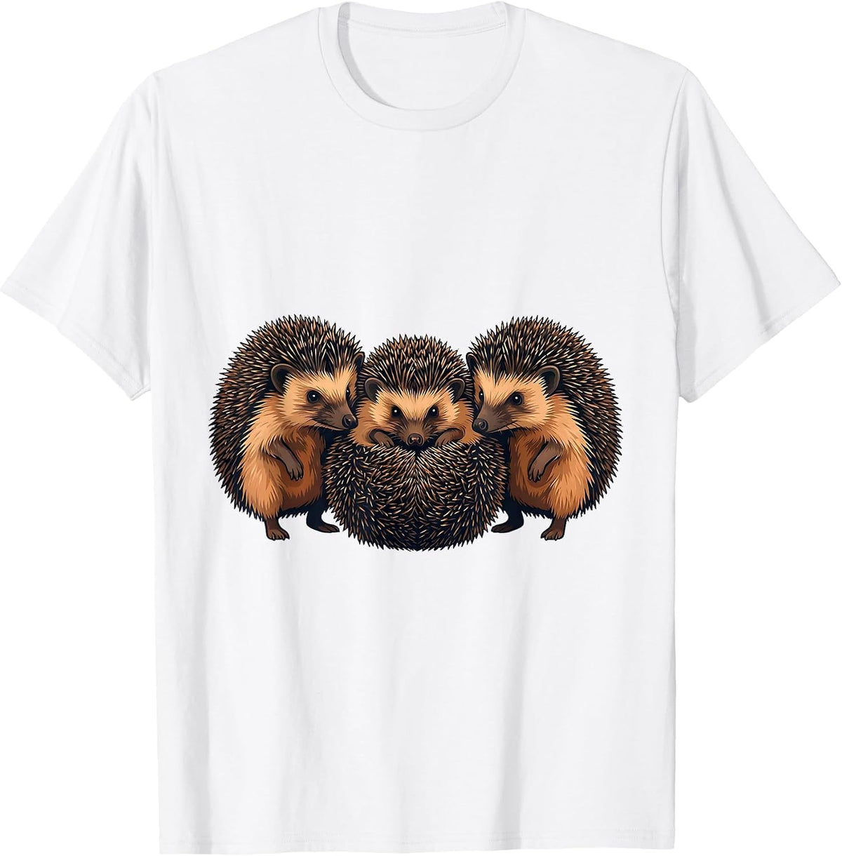 Men's Cute Hedgehogs Friendly Animal Humor Kids Women T-Shirt - White