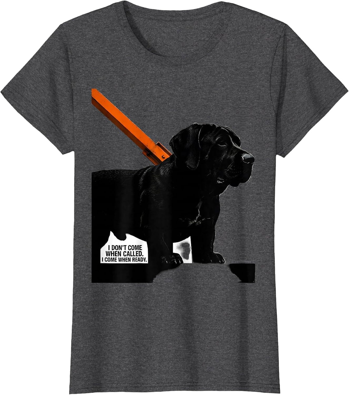 Women's I Don't Come When Called I Come When Ready Funny Basset T-Shirt - Dark Heather Grey