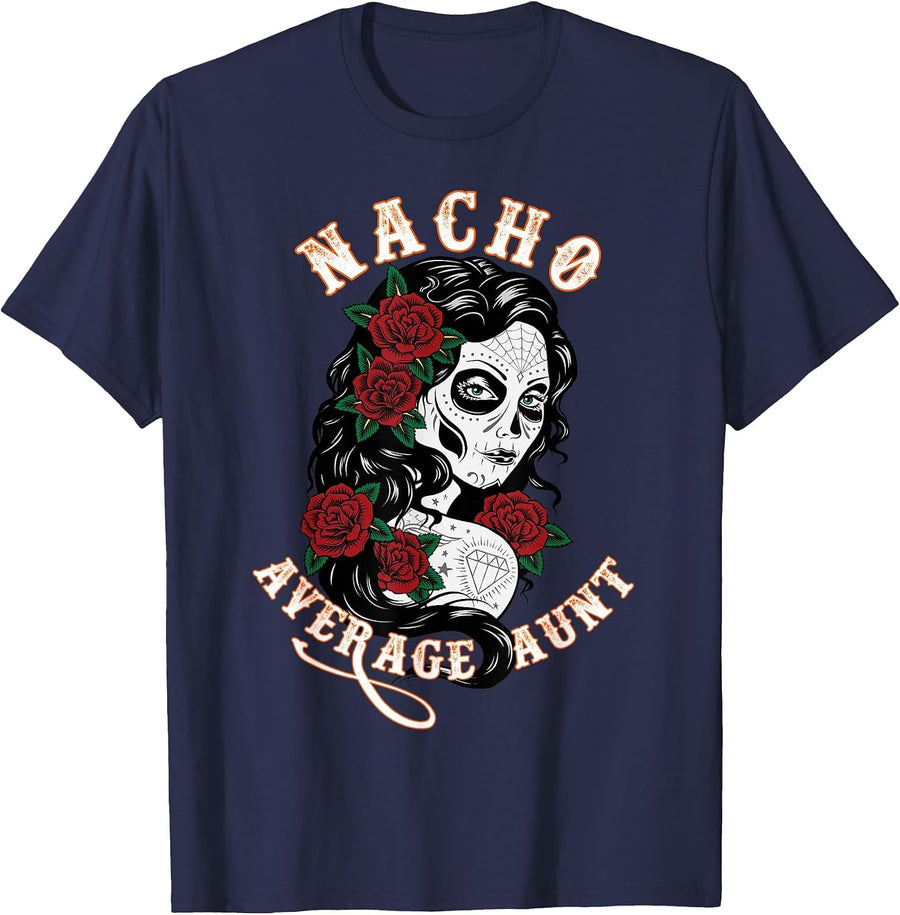 Funny Family Nacho Average Aunt T-Shirt - Navy Blue