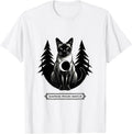Men's Siamese Moon Watch Blackwork Dotwork 90s Retro Cat Lover T-Shirt - White