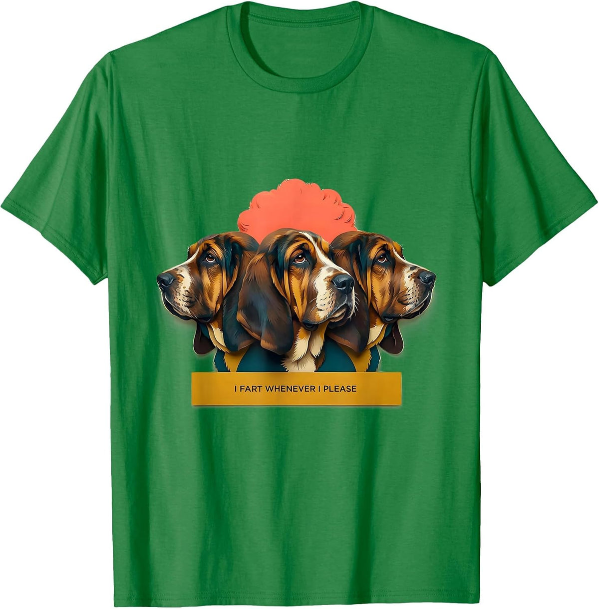 Men's I Fart Whenever I Please Funny Basset Hound Fart Joke Dad T-Shirt - Kelly Green