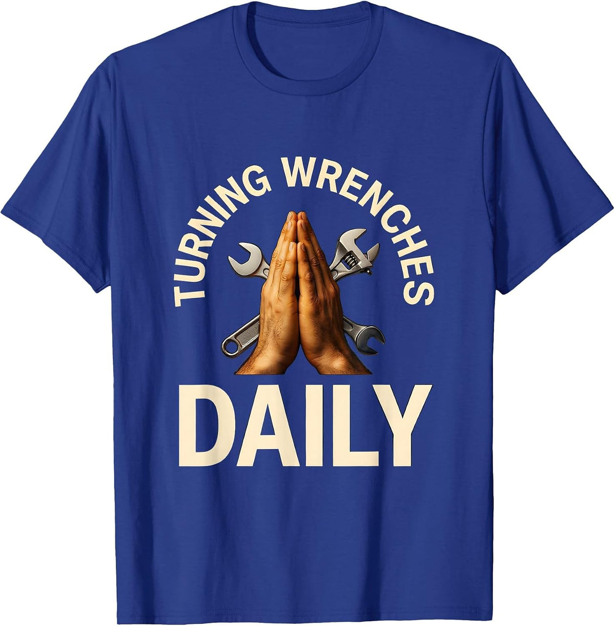 Turning Wrenches Daily Mechanic Design T-Shirt - Royal Blue